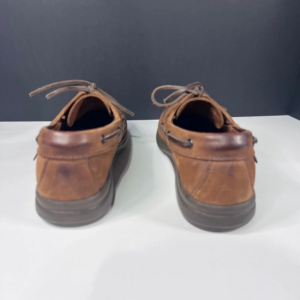 Dexter Mens Brown Leather Boat Shoes Moc Toe Loafers Size 8 M Preppy